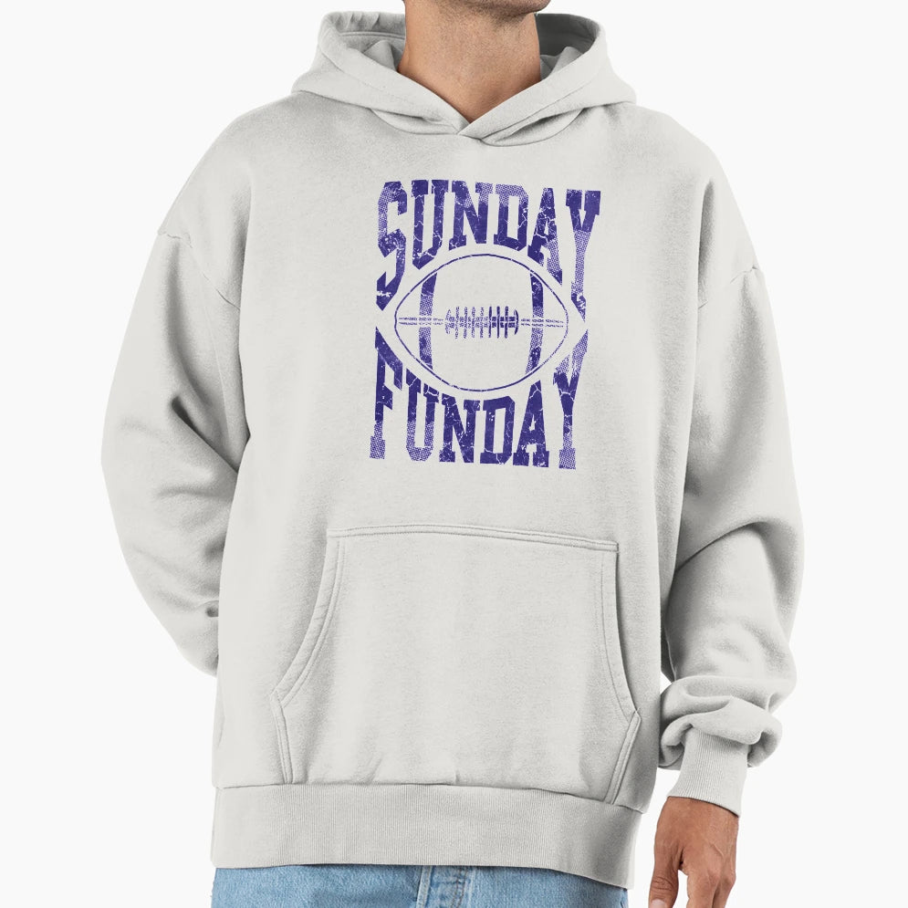 Sunday Funday Football Hoodie - Novelty Apparel for Adults - T-Shirt, Sweatshirt, Hoodie
