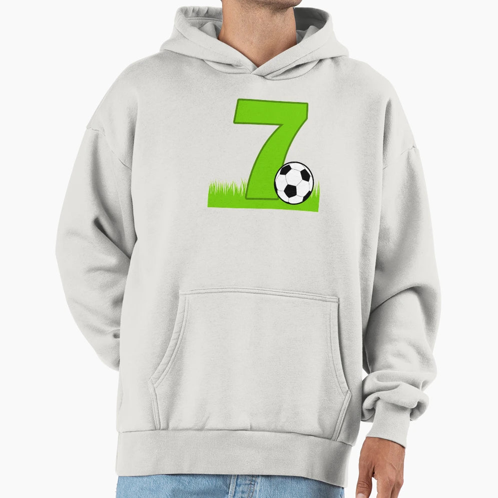 7Th Birthday Soccer 7 Years Old Hoodie - Custom Art Print Men Women - T-Shirt, Sweatshirt, Hoodie