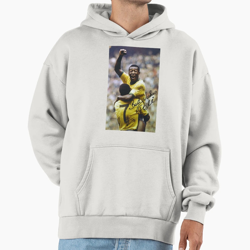 Pele 10 Brazil Legends Never Die Hoodie - Novelty Apparel for Adults - T-Shirt, Sweatshirt, Hoodie