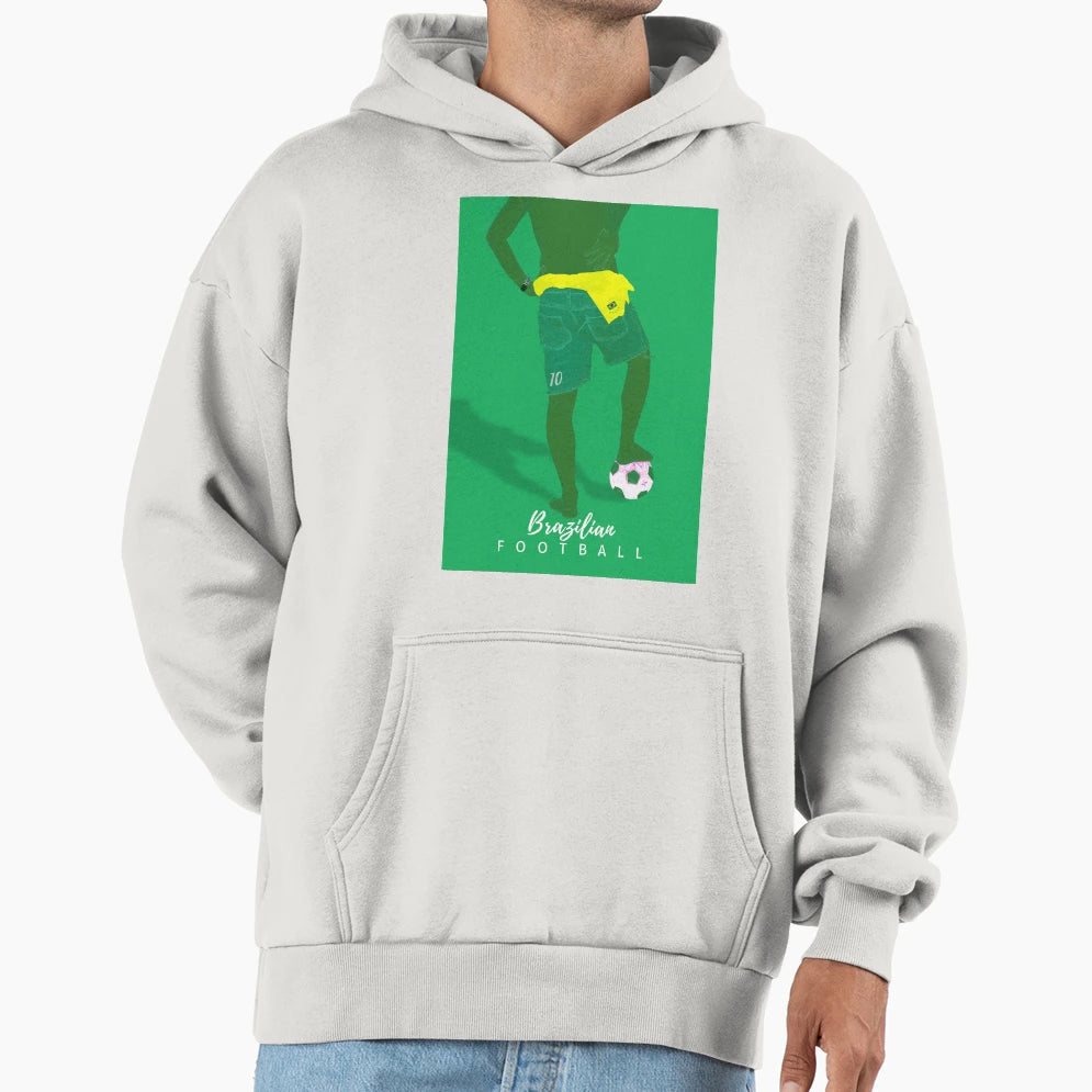 Brazilian Football Tribute Hoodie - Trendy Graphic for Adults - T-Shirt, Sweatshirt, Hoodie