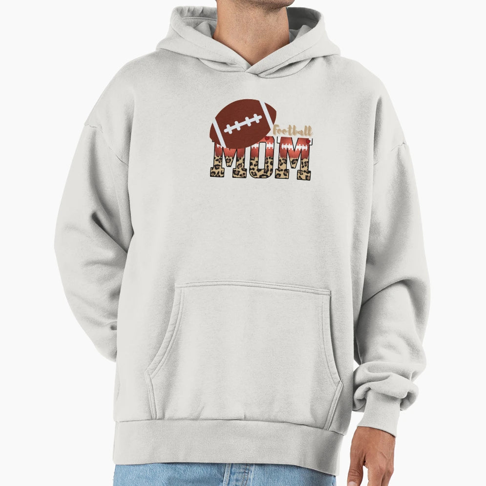 Football Mom Leopard Hoodie - Fun Novelty Design Unisex - T-Shirt, Sweatshirt, Hoodie
