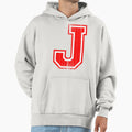 Big Red Letter J Hoodie - Unique Graphic Men Women - T-Shirt, Sweatshirt, Hoodie