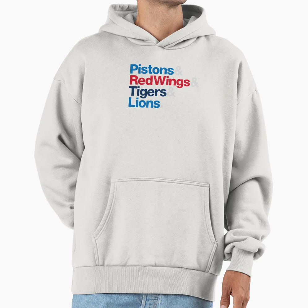Detroit Sports Teams Hoodie - Fun Novelty Design for Adults - T-Shirt, Sweatshirt, Hoodie