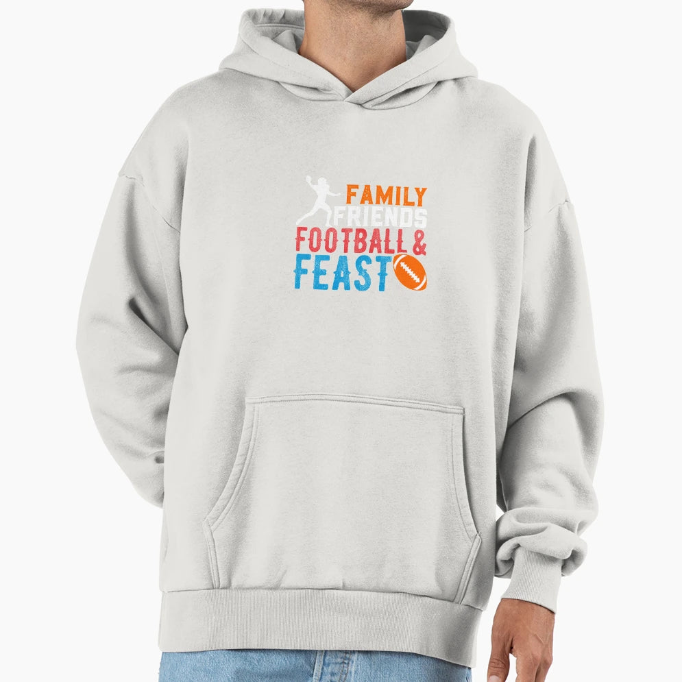 Thanksgiving Family Friends Football Hoodie - Graphic Print Men Women - T-Shirt, Sweatshirt, Hoodie