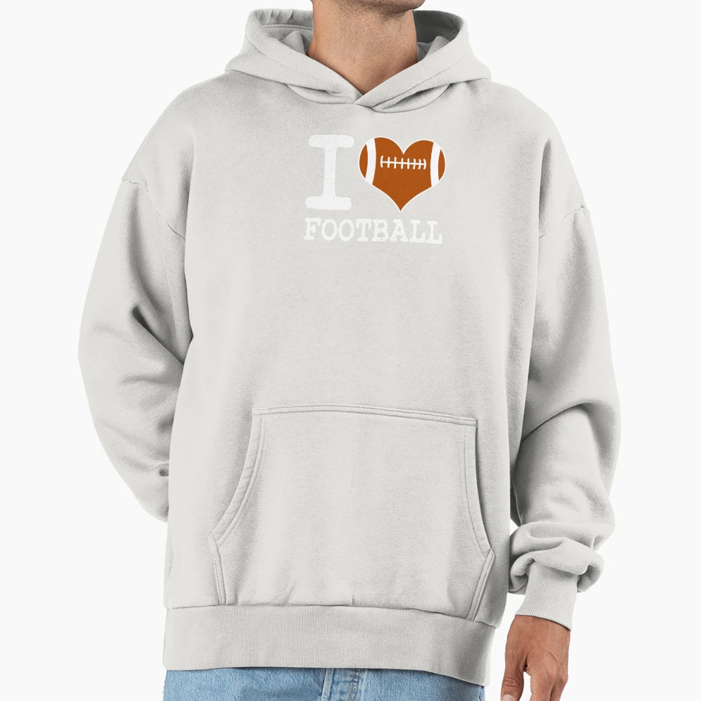 I Love Football Athlete Sports Player Hoodie - Aesthetic Graphic Men Women - T-Shirt, Sweatshirt, Hoodie