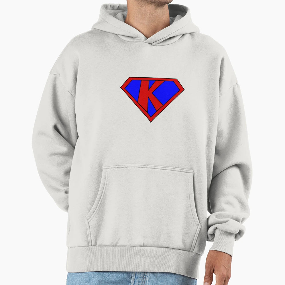 Hero Heroine Superhero Initials K Hoodie - Trendy Graphic Men Women - T-Shirt, Sweatshirt, Hoodie