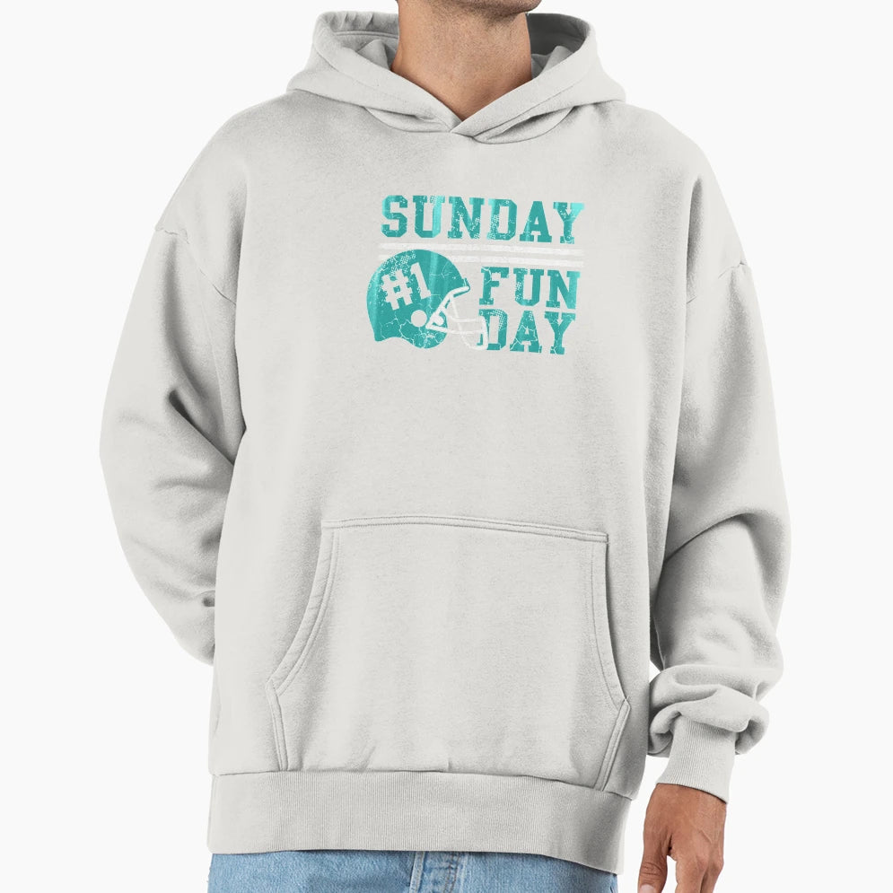 Sunday Funday Football Helmet Hoodie - Graphic Print Men Women - T-Shirt, Sweatshirt, Hoodie