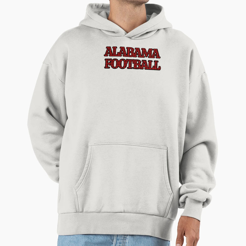 Alabama Football Red Black Checkered Hoodie - Aesthetic Graphic Unisex - T-Shirt, Sweatshirt, Hoodie