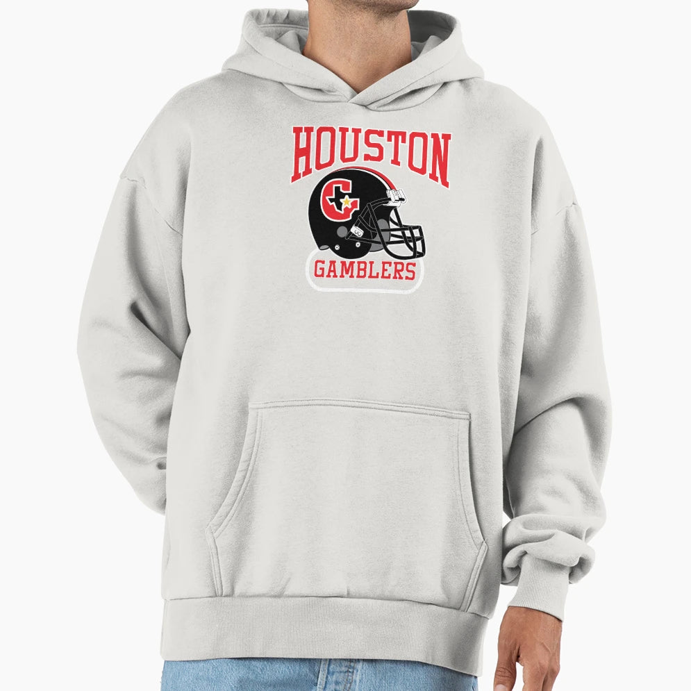 Houston Gamblers Helmet Hoodie - Unique Graphic Unisex - T-Shirt, Sweatshirt, Hoodie