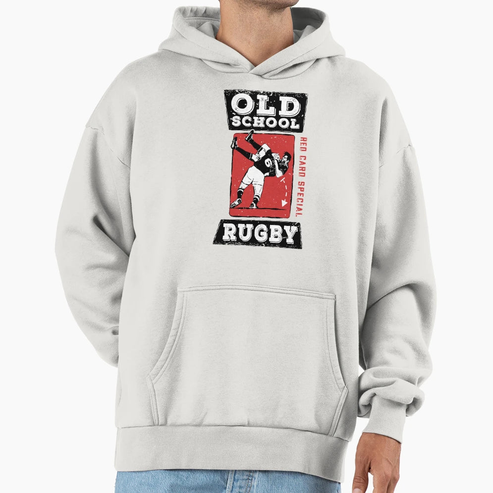 Old School Rugby Red Card Special Hoodie - Minimalist Print for Adults - T-Shirt, Sweatshirt, Hoodie