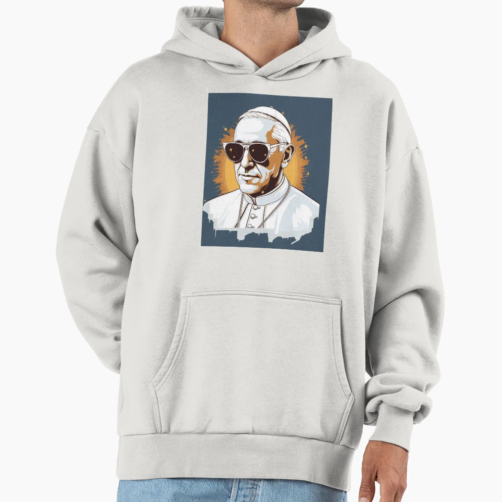 Dope Pope Blue Hoodie - Minimalist Print for Adults - T-Shirt, Sweatshirt, Hoodie