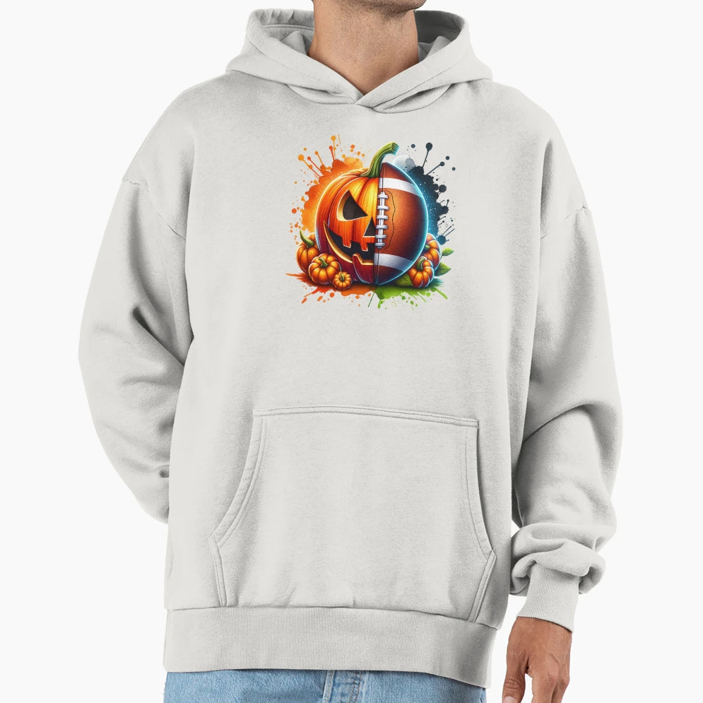 Pumpkin Football Halloween Fall Sports Hoodie - Novelty Apparel Unisex - T-Shirt, Sweatshirt, Hoodie