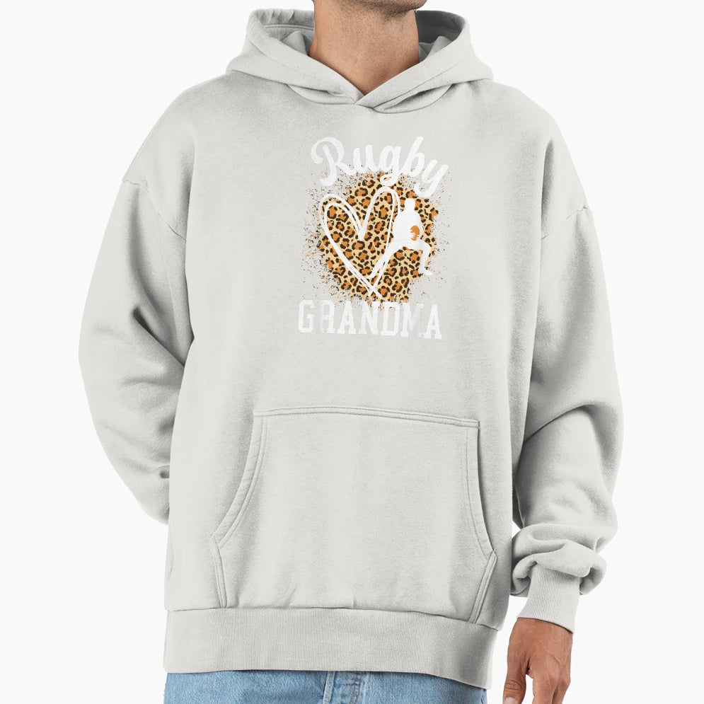 Rugby Grandma Heart Grandma Rugby Hoodie - Custom Art Print for Adults - T-Shirt, Sweatshirt, Hoodie