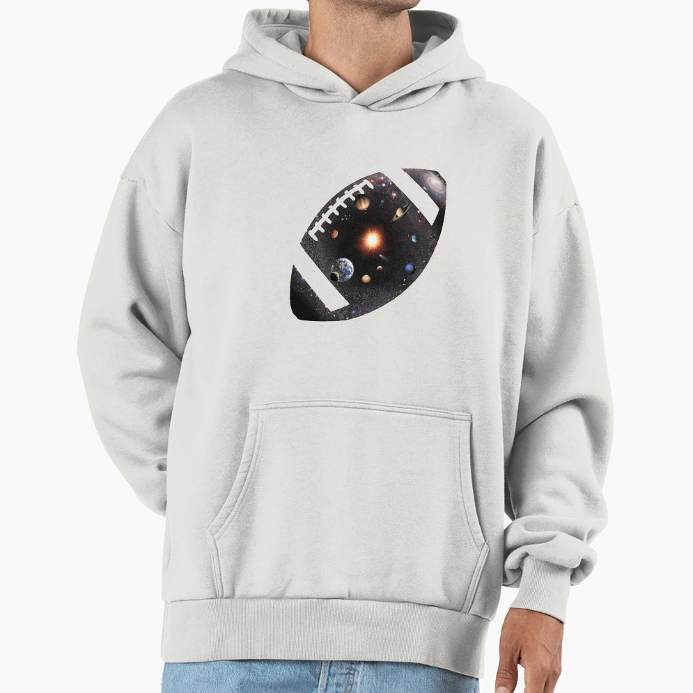 American Football And Universe Hoodie - Minimalist Print Men Women - T-Shirt, Sweatshirt, Hoodie