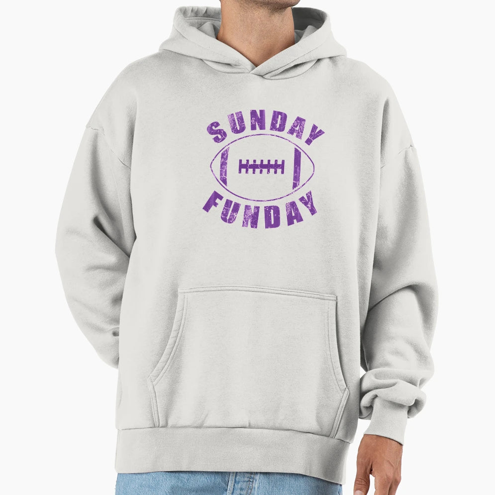 Sunday Funday Football Hoodie - Novelty Apparel for Adults - T-Shirt, Sweatshirt, Hoodie