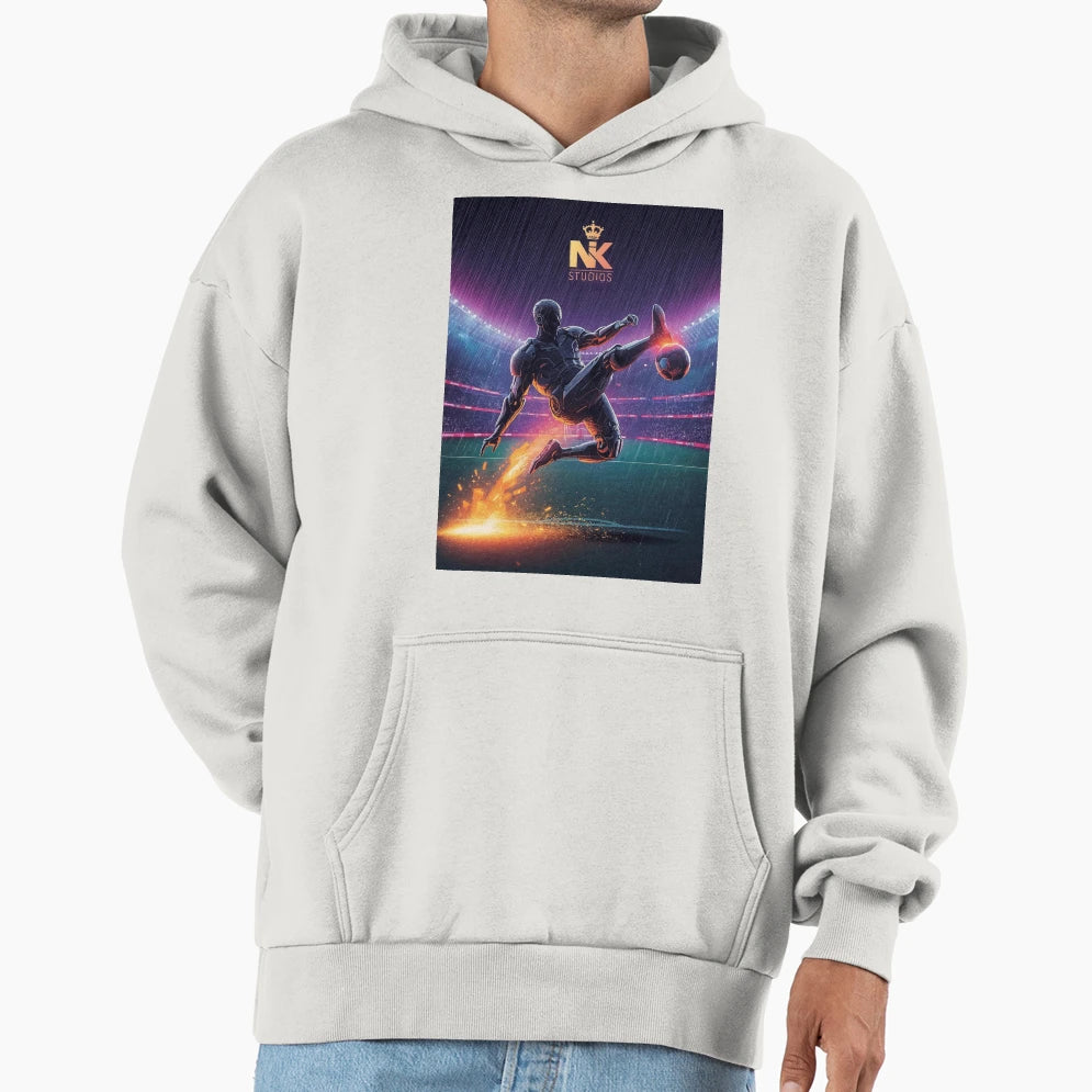 Nk Studios Holographic Cyber Football Hoodie - Trendy Graphic for Adults - T-Shirt, Sweatshirt, Hoodie