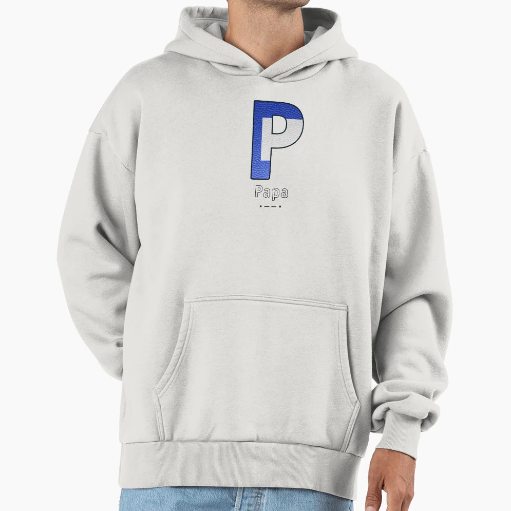 Papa Navy Alphabet Leather Hoodie - Unique Graphic Men Women - T-Shirt, Sweatshirt, Hoodie