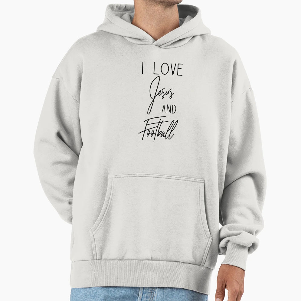 I Love Jesus And Football Hoodie - Custom Art Print Men Women - T-Shirt, Sweatshirt, Hoodie