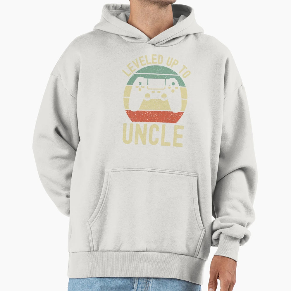 Leveled Up To Uncle Hoodie - Custom Art Print for Adults - T-Shirt, Sweatshirt, Hoodie