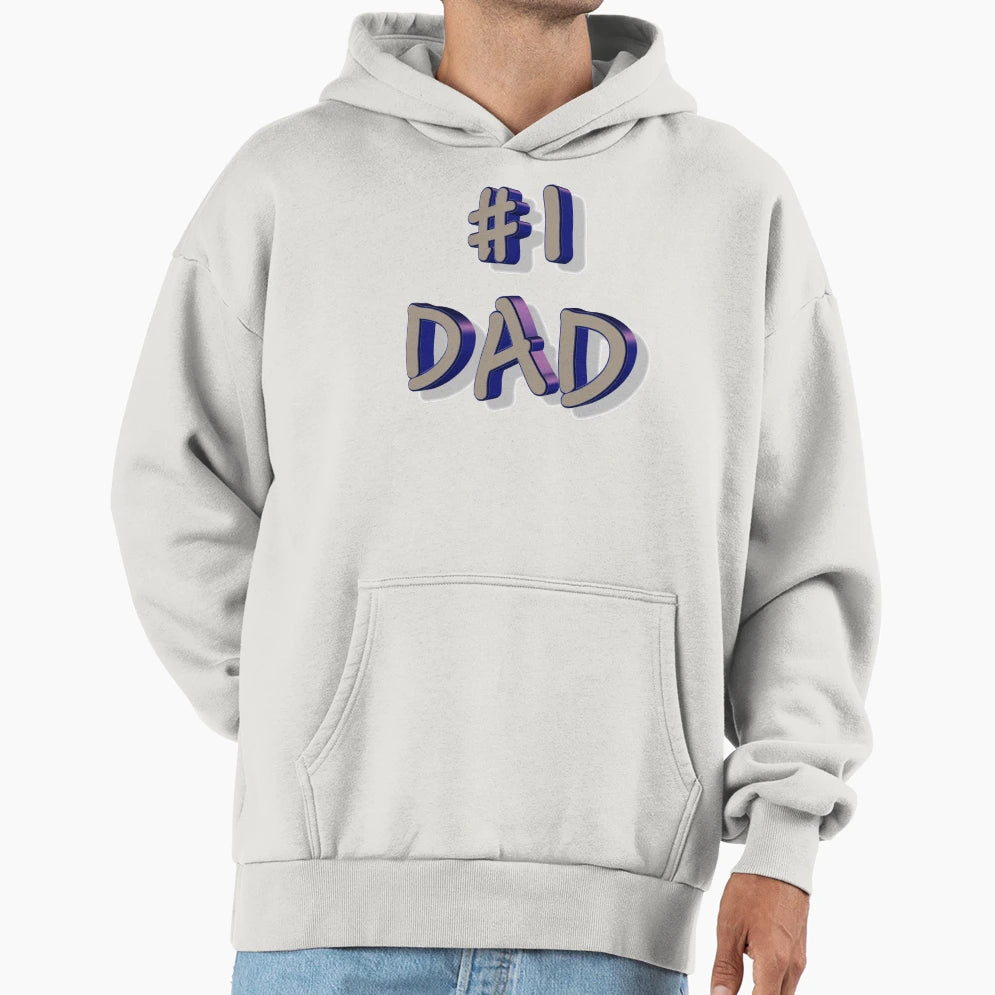 Fathers Day 1 Dad Hoodie - Minimalist Print for Adults - T-Shirt, Sweatshirt, Hoodie