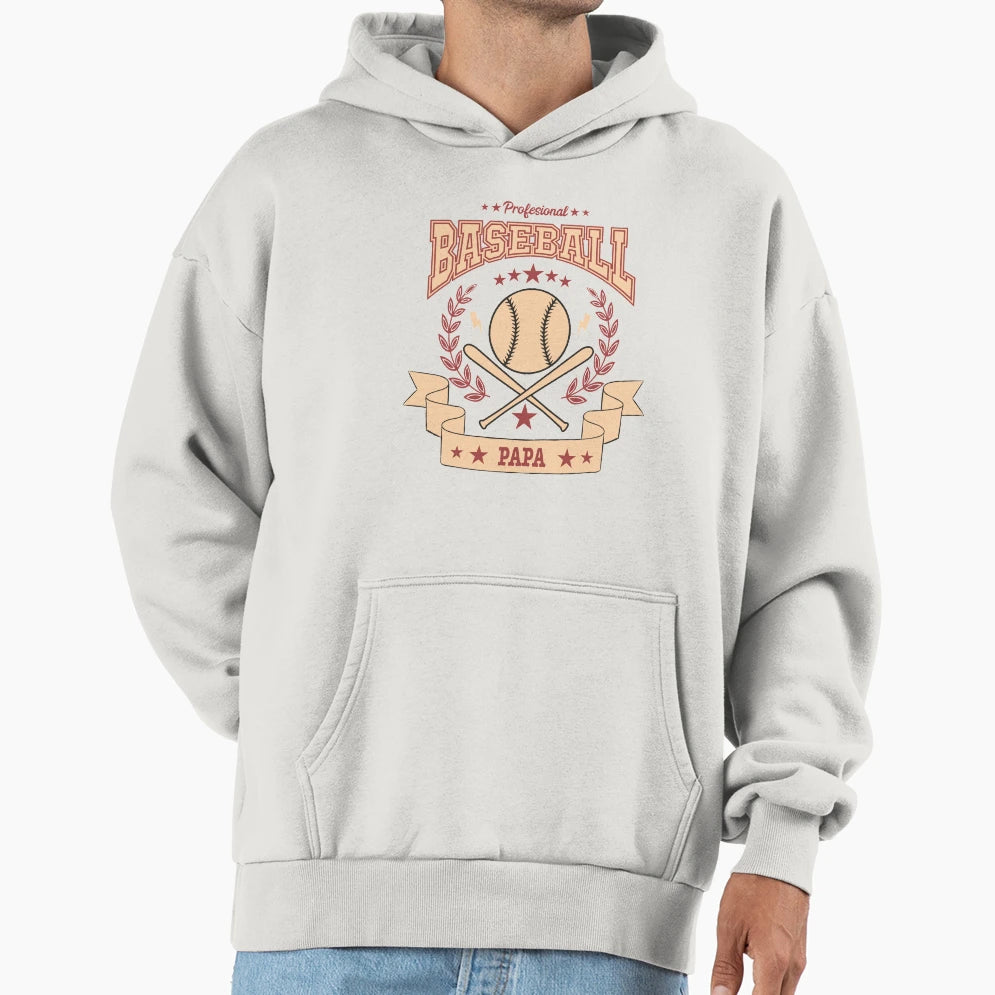 Baseball Papa Gift Matching Family Hoodie - Custom Art Print Men Women - T-Shirt, Sweatshirt, Hoodie