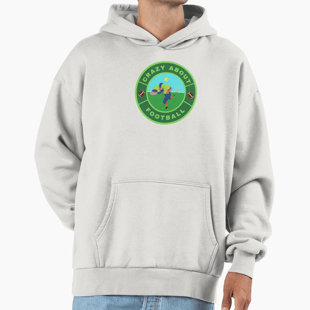 Crazy About Football Hoodie - Aesthetic Graphic for Adults - T-Shirt, Sweatshirt, Hoodie
