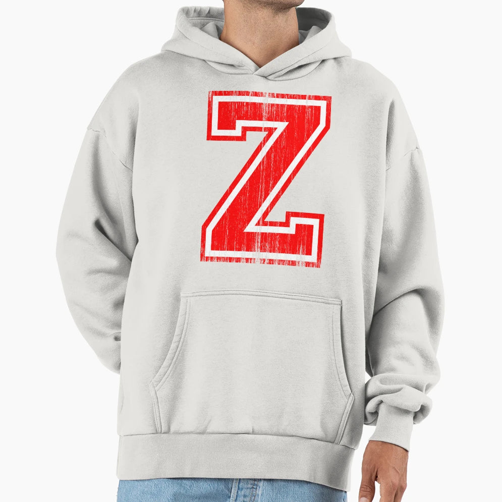 Big Red Letter Z Hoodie - Casual Everyday Wear Men Women - T-Shirt, Sweatshirt, Hoodie