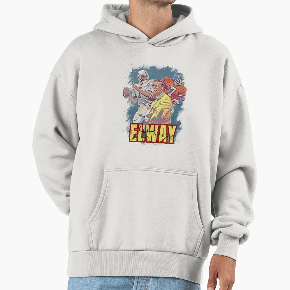 John Elway Fan Art Hoodie - Novelty Apparel for Adults - T-Shirt, Sweatshirt, Hoodie