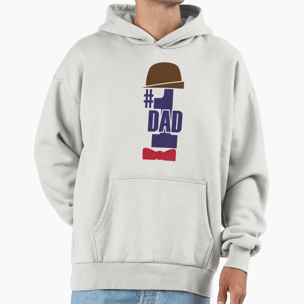 Funny Fathers Day Number 1 Dad Best Hoodie - Custom Art Print for Adults - T-Shirt, Sweatshirt, Hoodie