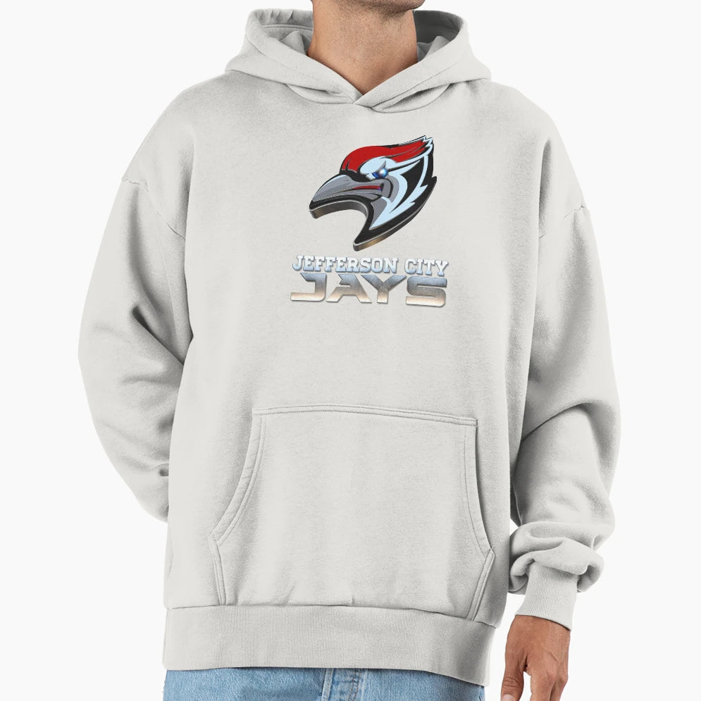 Jefferson City Jays Logo 3D Jeff Hoodie - Casual Everyday Wear for Adults - T-Shirt, Sweatshirt, Hoodie