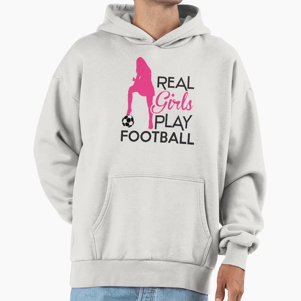 Real Play Football Hoodie - Minimalist Print for Adults - T-Shirt, Sweatshirt, Hoodie