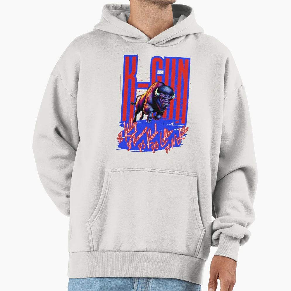 Legendary K Gun Buffalo Offense Hoodie - Custom Art Print for Adults - T-Shirt, Sweatshirt, Hoodie