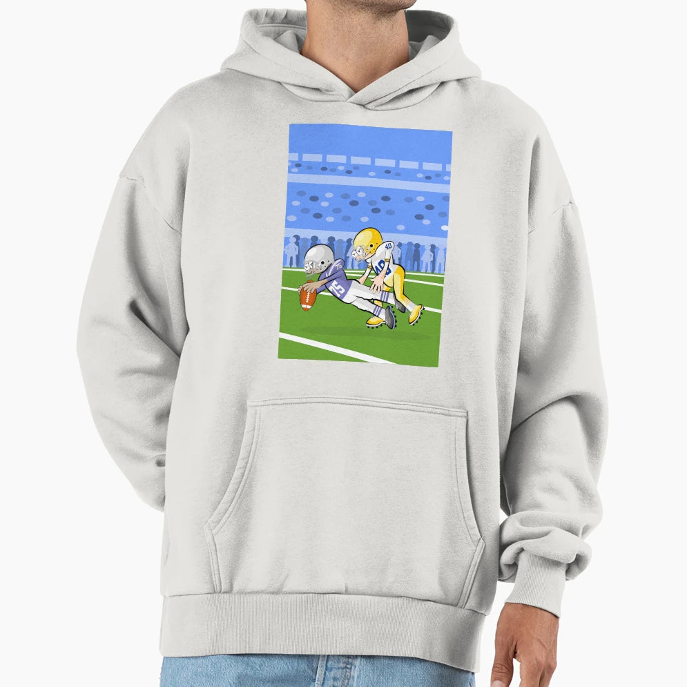 American Football Player Runs Fast Hoodie - Minimalist Print for Adults - T-Shirt, Sweatshirt, Hoodie