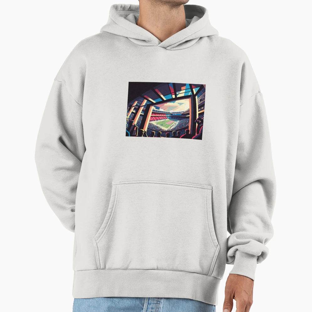 Colorful Soccer Stadium Hoodie - Unique Graphic Unisex - T-Shirt, Sweatshirt, Hoodie