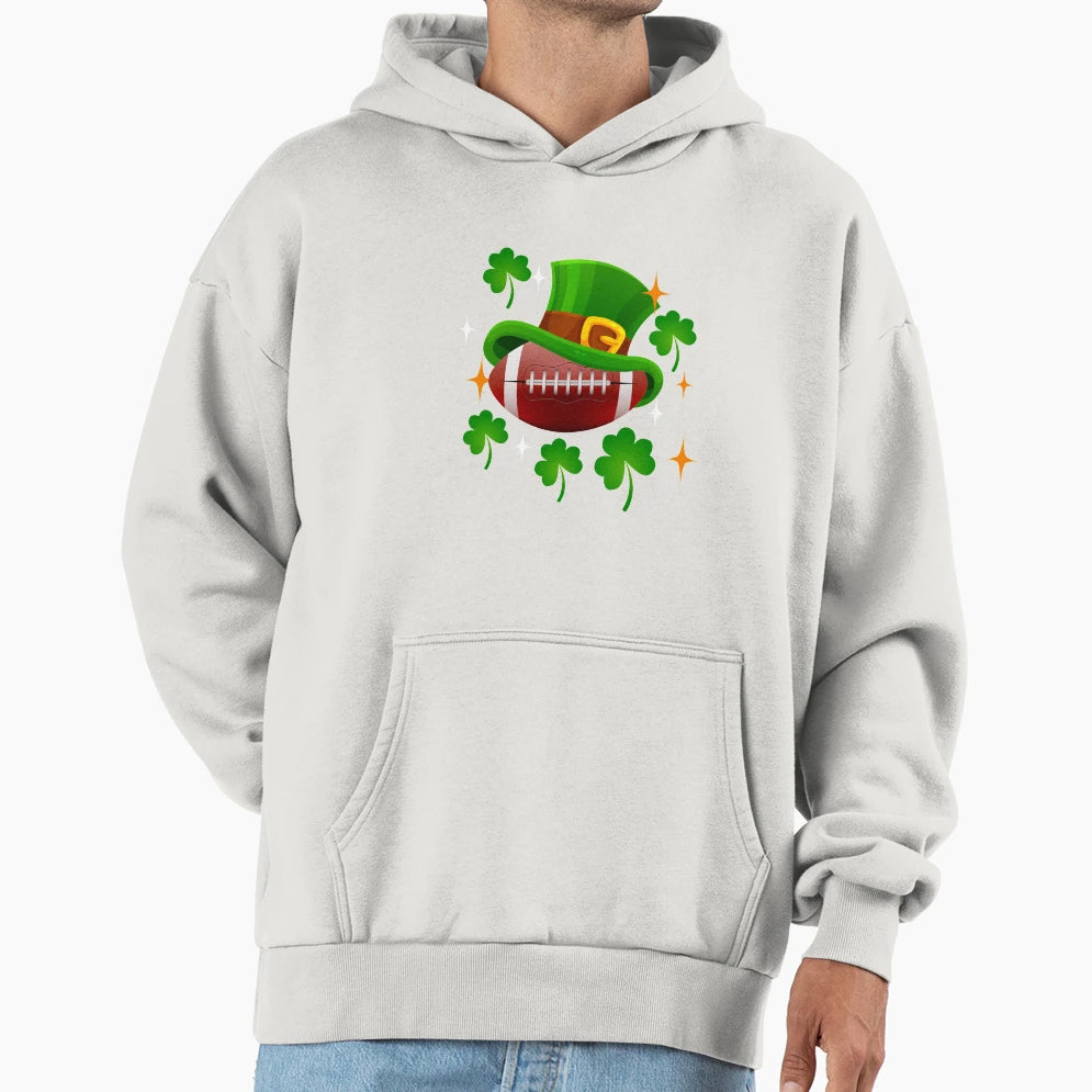 Football St Patricks Day Leprechaun Hoodie - Graphic Print Men Women - T-Shirt, Sweatshirt, Hoodie