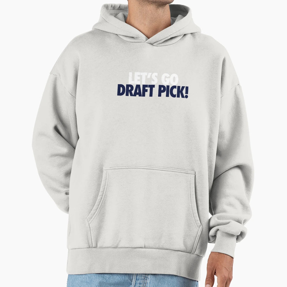 Lets Go Draft Pick Chi White Blue Hoodie - Graphic Print for Adults - T-Shirt, Sweatshirt, Hoodie