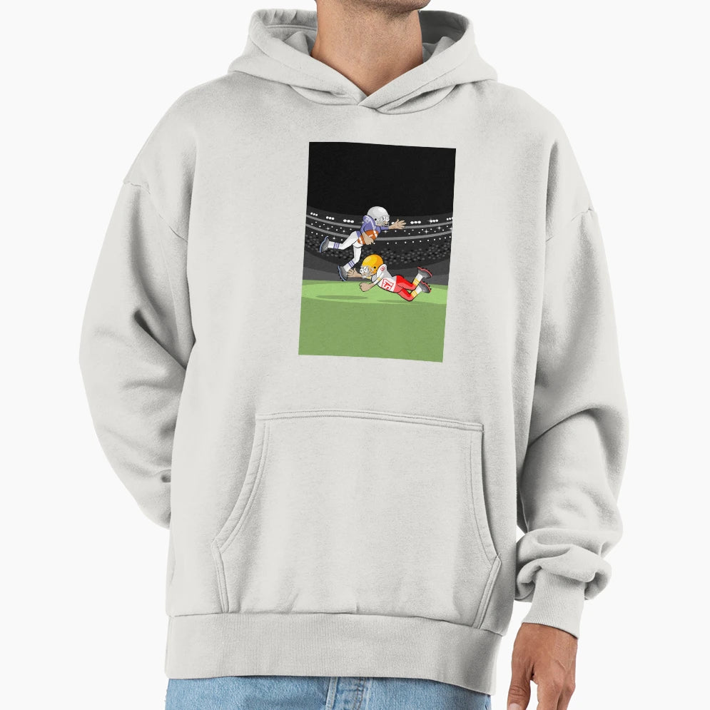 American Football Player Dodging Lock Hoodie - Streetwear Style for Adults - T-Shirt, Sweatshirt, Hoodie