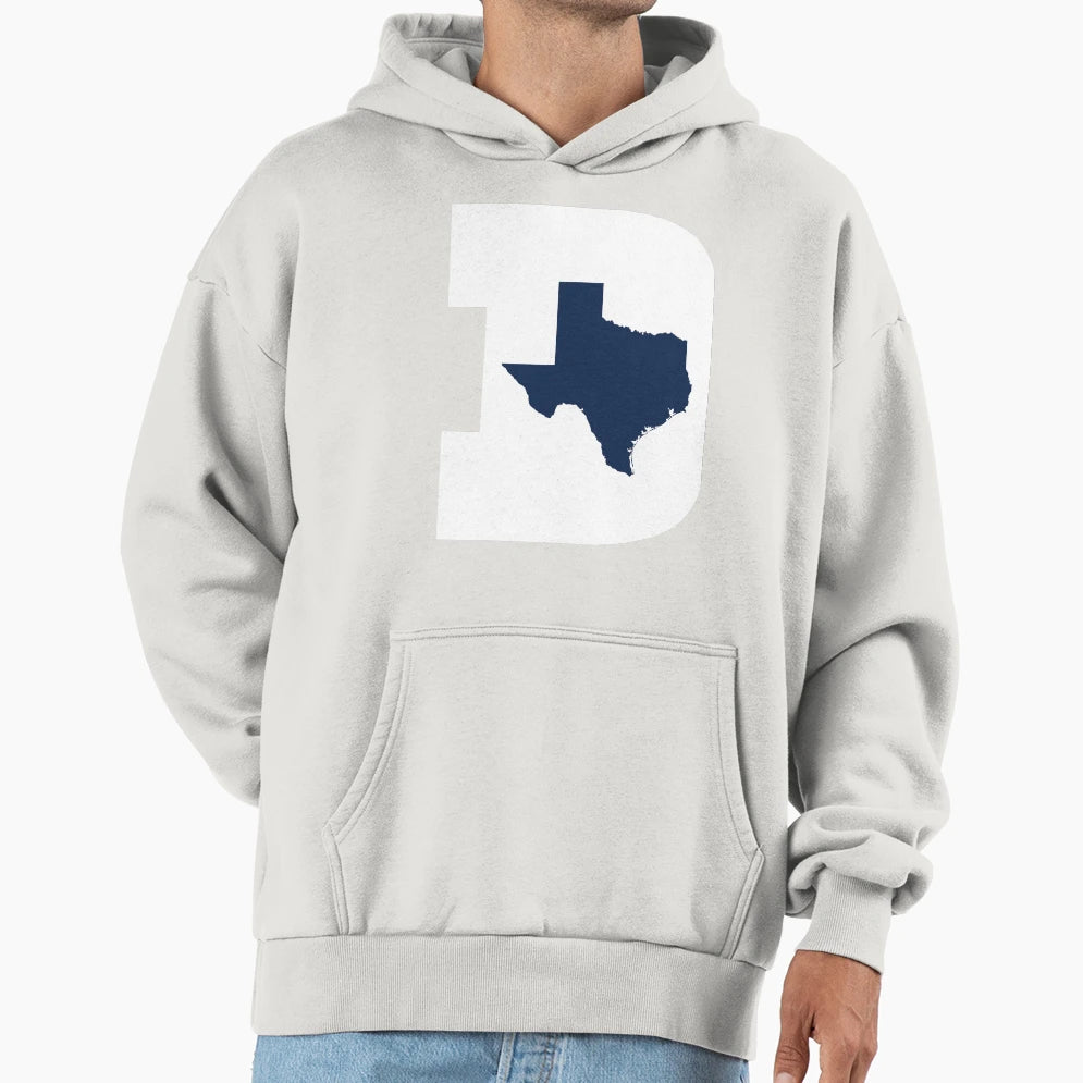 D Texas White Blue Hoodie - Aesthetic Graphic for Adults - T-Shirt, Sweatshirt, Hoodie