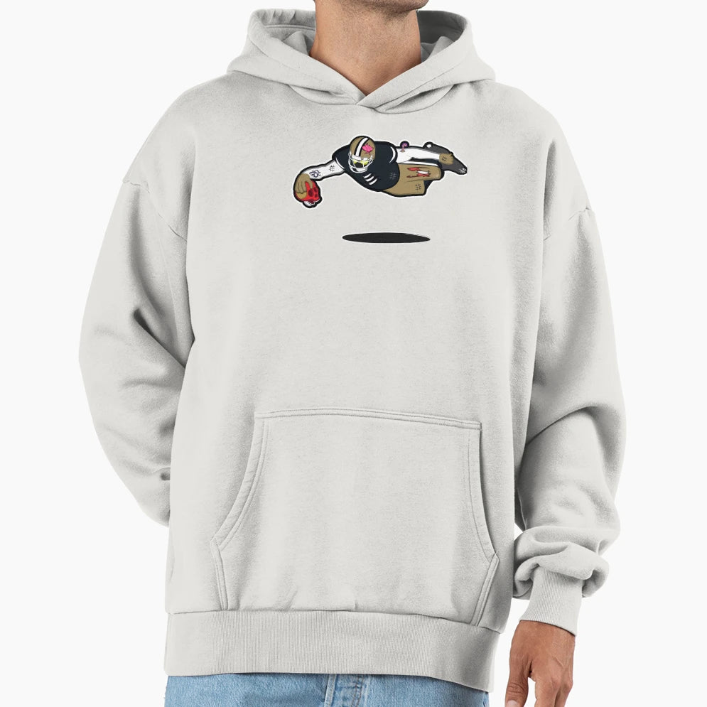 Zombie Football Player New Orleans W Hoodie - Novelty Apparel Men Women - T-Shirt, Sweatshirt, Hoodie