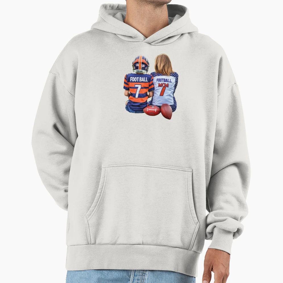 Football Mom Hoodie - Trendy Graphic for Adults - T-Shirt, Sweatshirt, Hoodie