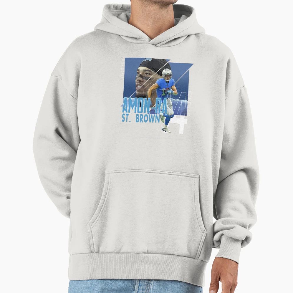 Amon Sport Ra Sport St Brown Football Paper Hoodie - Unique Graphic Unisex - T-Shirt, Sweatshirt, Hoodie