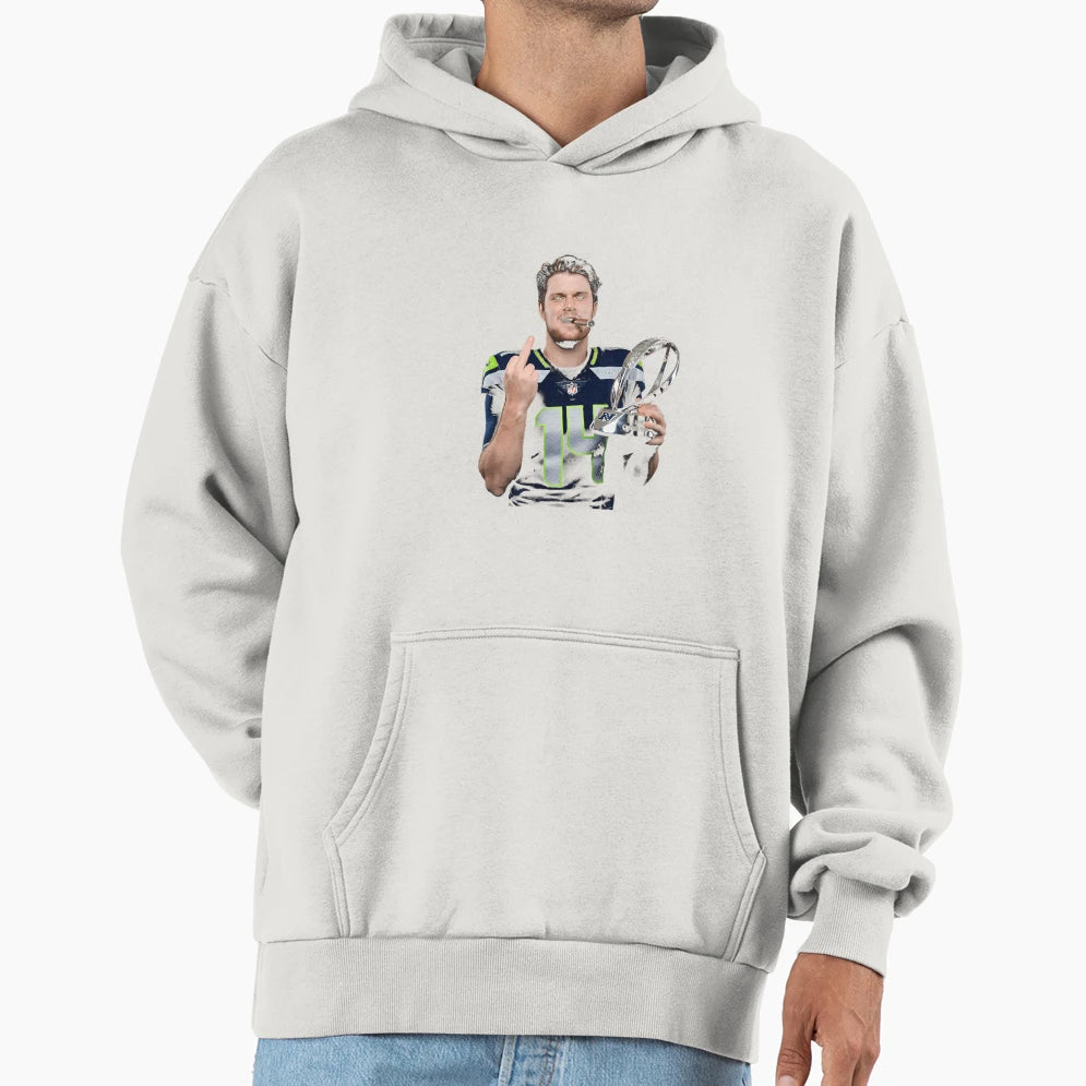 Sam Darnold Trophy Flipping It Hoodie - Fun Novelty Design Men Women - T-Shirt, Sweatshirt, Hoodie