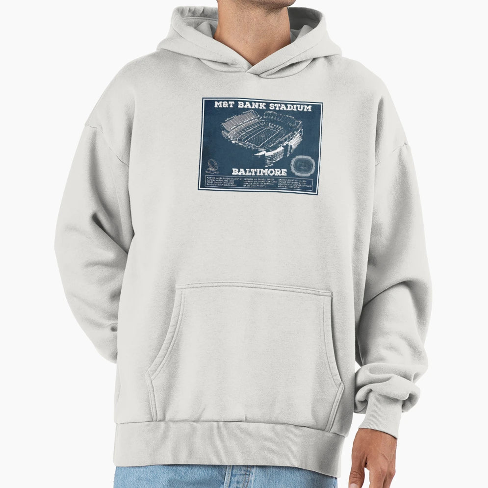 M T Bank Stadium Baltimore Hoodie - Aesthetic Graphic for Adults - T-Shirt, Sweatshirt, Hoodie