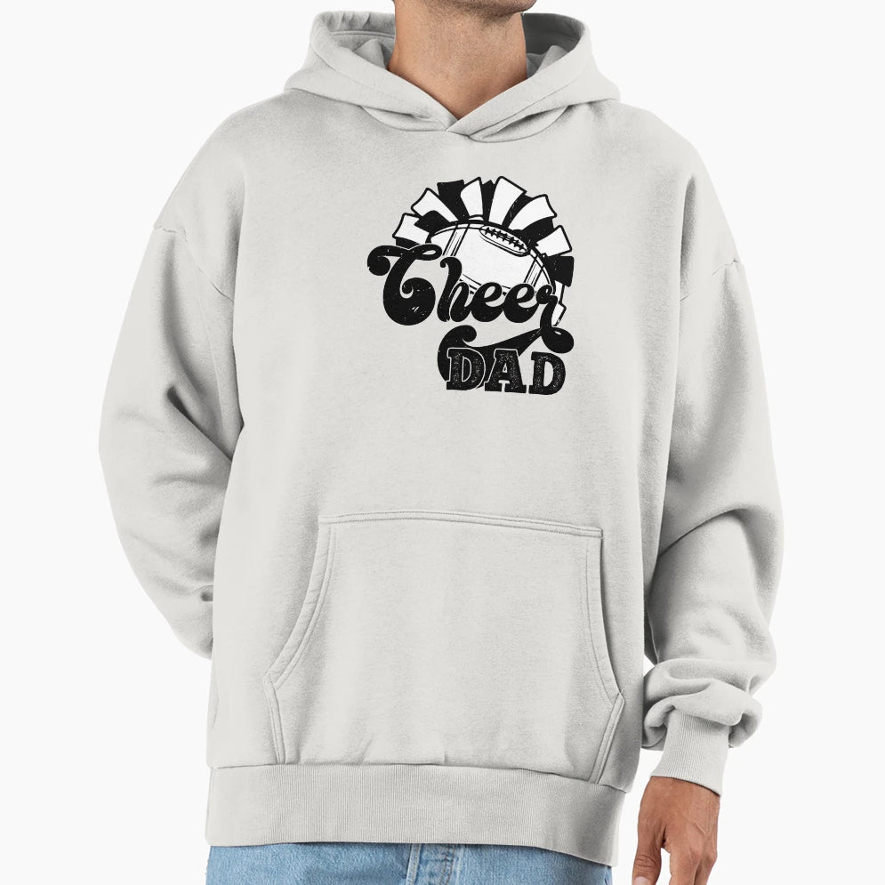 Funny Cheer Football Cheerleading Dad Day Hoodie - Custom Art Print Unisex - T-Shirt, Sweatshirt, Hoodie