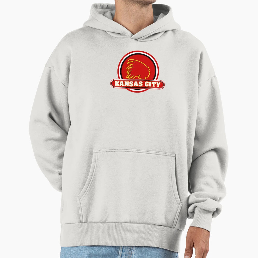 Kansas City Indian W Kc Circle Hoodie - Streetwear Style Unisex - T-Shirt, Sweatshirt, Hoodie