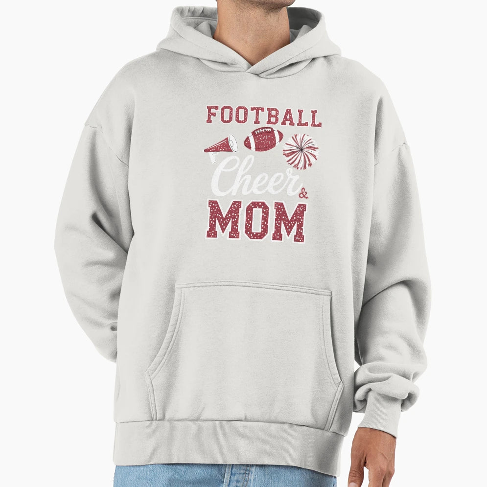 Loud Proud Football And Cheer Mom Hoodie - Streetwear Style for Adults - T-Shirt, Sweatshirt, Hoodie
