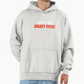 Lets Go Draft Pick Cle White Orange Hoodie - Fun Novelty Design for Adults - T-Shirt, Sweatshirt, Hoodie