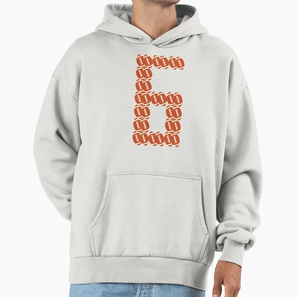 Player Number 6 Six American Football Hoodie - Aesthetic Graphic Men Women - T-Shirt, Sweatshirt, Hoodie