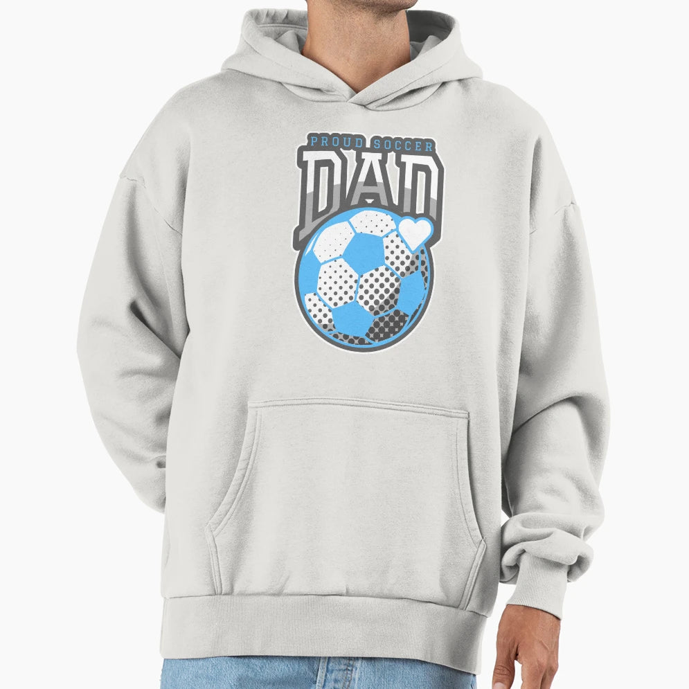 Proud Soccer Dad Heart Fathers Day Hoodie - Custom Art Print for Adults - T-Shirt, Sweatshirt, Hoodie