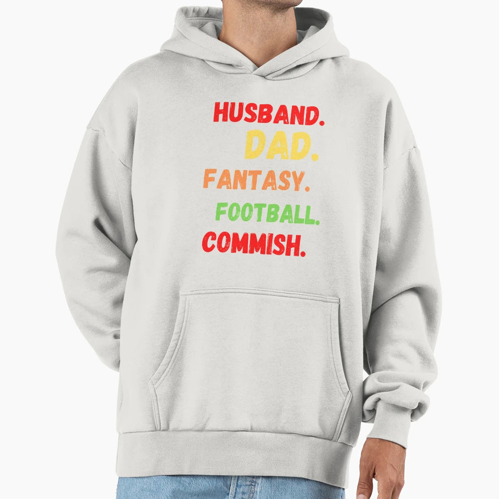 Husband Dad Fantasy Football Commish T-Shirt - Graphic Print for Adults - T-Shirt, Sweatshirt, Hoodie
